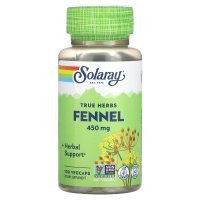 Трави Solaray Фенхель, 450 мг, Fennel, 100 вегетаріанських капсул (SOR-01260)