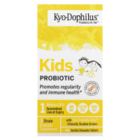 Пробіотики Kyolic Пробіотик для дітей, смак ванілі, Kids Probiotic, 60 жувальних. (WAK-60132)