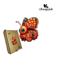 Пазл Ukropchik дерев'яний Зачарований Метелик А4 в коробці з набором-рамкою (Enchanted Butterfly A4)