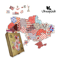 Пазл Ukropchik дерев'яний Патріотичний Україна Вишивана А3 в коробці з набором-рамкою (Patriotic Ukraine Embroidery A3)