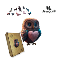 Пазл Ukropchik дерев'яний Романтична Сова А4 в коробці з набором-рамкою (Romantic Owl A4)