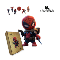 Пазл Ukropchik дерев'яний Супергерой Дедпул А3 в коробці з набором-рамкою (Deadpool Superhero A3)