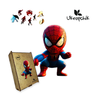 Пазл Ukropchik дерев'яний Супергерой Спайді А3 в коробці з набором-рамкою (Spider-Man Superhero A3)