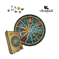 Пазл Ukropchik дерев'яний Таємничий Зодіак А3 в коробці з набором-рамкою (Mysterious Zodiac A3)