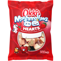 Маршмеллоу Okki Hearts зі смаком полуниці 140 г (4820120682346)