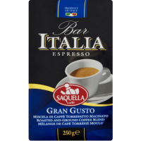 Кава SAQUELLA Bar Italia Gran Gusto мелена 250 г (вакуум) (8002650001378)