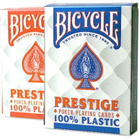 Гральні карти Bicycle Prestige Rider Back 100 Plastic Jumbo (red/blue) (44100)