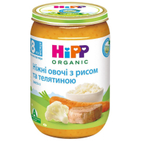 Дитяче пюре HiPP Ніжні овочі з рисом та телятиною 220 г (1223731)