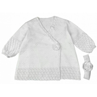 Набір дитячого одягу Прованс для христин для дівчинки Білий (сукня ажурна, плед,пов'язка (4823093428447)