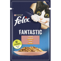 Вологий корм для кішок Purina Felix Fantastic з лососем у желе 85 г (7613039832912)