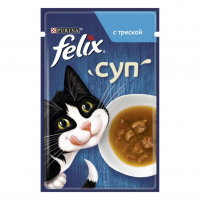 Вологий корм для кішок Purina Felix Суп з тріскою 48 г (7613036632393)