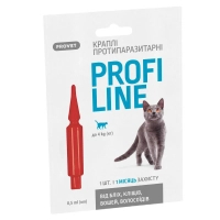 Краплі для тварин ProVET Profiline інсектоакарицид для котів до 4 кг 1/0.5 мл (4823082431137)