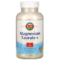 Мінерали KAL Таурат Магнію 400 мг, Magnesium Taurate+, 180 Таблеток (CAL-61832)