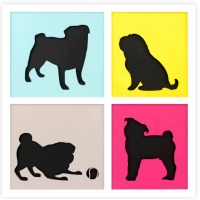 Набір для творчості Rosa Talent 3D 4 Dogs ДВП ґрунтоване, 3 шари, 30 х 30 см (4823098528890)