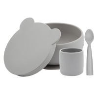Набір дитячого посуду MinikOiOi BLW Set I - Powder Grey (101070052)