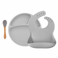Набір дитячого посуду MinikOiOi BLW SetII-Powder Grey (101070017)