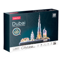 Пазл Cubic Fun Тривимірна головоломка-конструктор City Line з Led-підсвіткою Дубай (L523h)