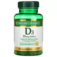 Вітамін Nature's Bounty Вітамін D3 швидкого вивільнення, 1000 МО, 25 мкг, Vitamin D, 350 (NRT-30413)