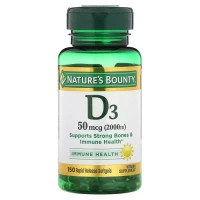 Вітамін Nature's Bounty Вітамін D3 швидкого вивільнення, 2000 МО, 50 мкг, Vitamin D, 150 (NRT-17621)