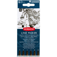 Лайнер Derwent набір Line Maker Black 6 шт, чорні (5028252595803)