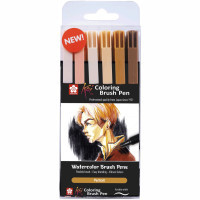 Художній маркер KOI набір Coloring Brush Pen, PORTRAIT 6 кольорів (8712079448714)