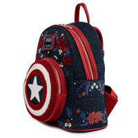 Рюкзак шкільний Loungefly LF Marvel Captain America 80th Anniversary Floral Shield Mini (MVBK0165)