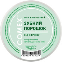 Зубний порошок Comex Натуральний Від карієсу З ефірною олією чайного дерева та м'яти 70 г (4820230953039)