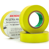Ізоляційна стрічка Render 0.10мм*18мм*20м Yellow, temp-10+80°С, 2000V, 10 шт. (0,10мм*18мм*20м-Y)