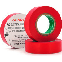 Ізоляційна стрічка Render 0.10мм*18мм*20м Red, temp-10+80°С, 2000V, 10 шт. (0,10мм*18мм*20м-R)