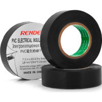Ізоляційна стрічка Render 0.10мм*18мм*20м Black, temp-10+80°С, 2000V, 10 шт. (0,10мм*18мм*20м-Bk)