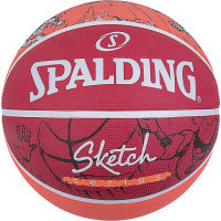 М'яч баскетбольний Spalding Sketch Drible червоний, білий Уні 7 84381Z (689344406145)