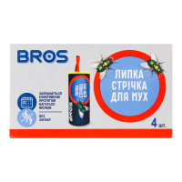 Липка стрічка від комах Bros Від мух 4 шт. (5904517061316)