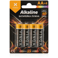 Батарейка AA LR6 Alkaline 4pcs Blister Vinga (VJABAA4)