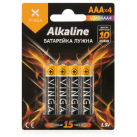 Батарейка AAA LR03 Alkaline 4pcs Blister Vinga (VJABAAA4)