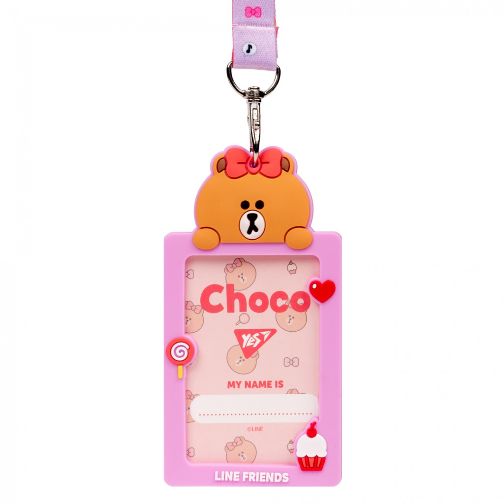 Бейдж Yes силіконовий на стрічці Line Friends. Choco (940300)