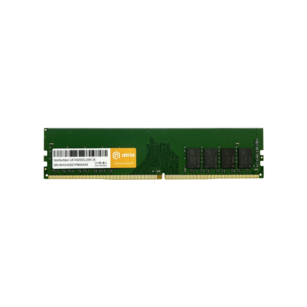 Модуль пам'яті для комп'ютера DDR4 8GB 3200 MHz ATRIA (UAT43200CL22K1/8)