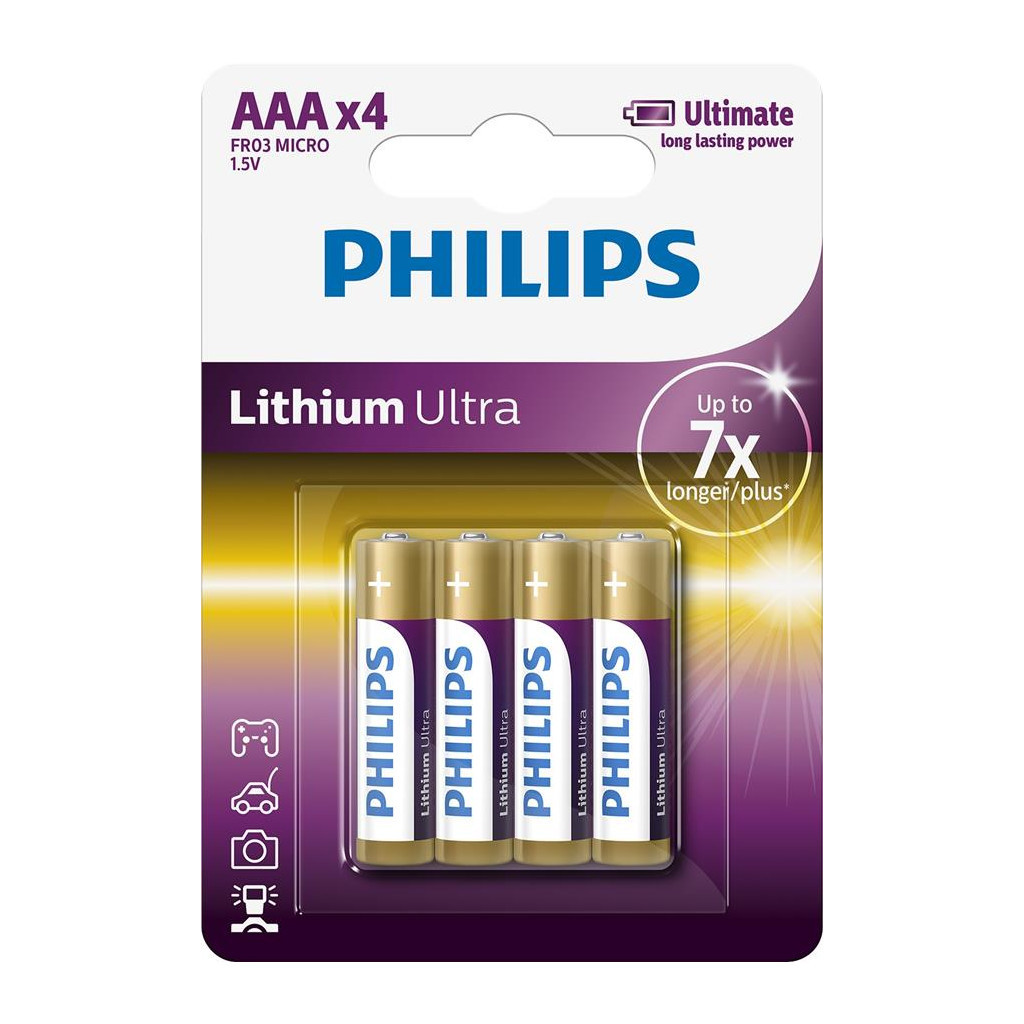 Батарейка Philips AAA FR03 Lithium Ultra * 4 (FR03LB4A/10)