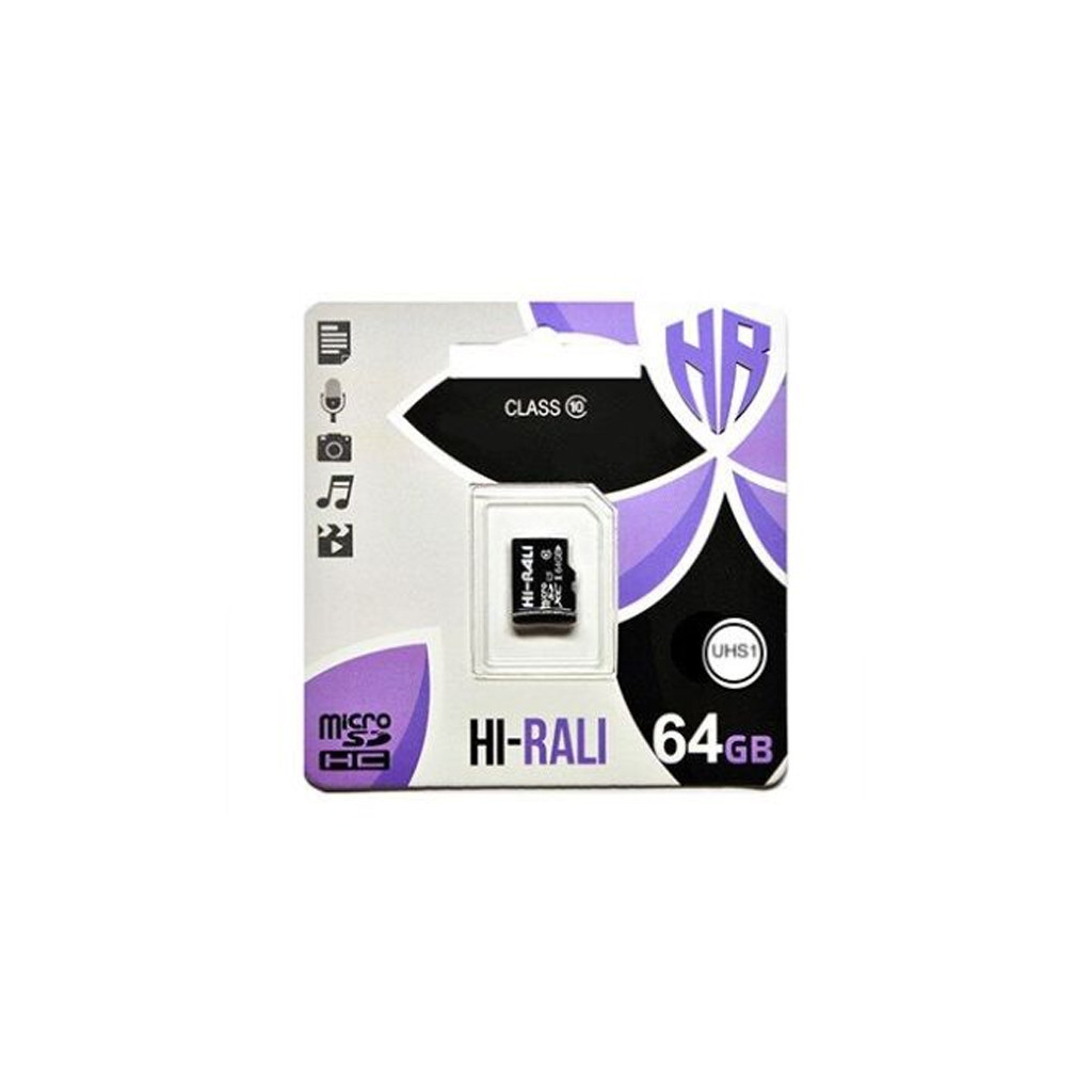 Карта пам'яті Hi-Rali 64GB microSDXC class 10 (HI-64GBSDCXCL10-00)