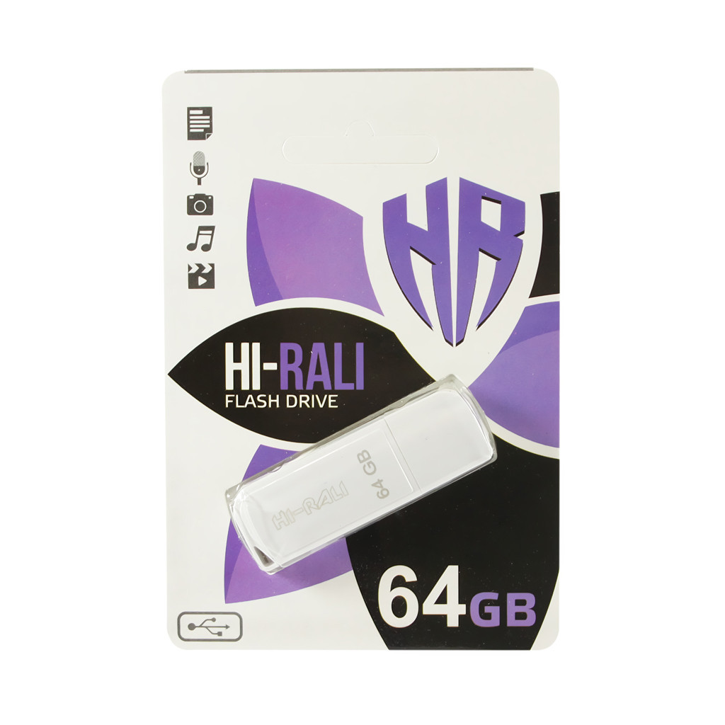 USB флеш накопичувач Hi-Rali 64GB Taga Series White USB 2.0 (HI-64GBTAGWH)