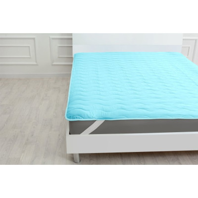 Наматрацник MirSon Eco Light №1719 Cotton Air-line на резинці по кутках Blue 120x200 см (2200002889674)