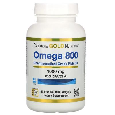 Жирні кислоти California Gold Nutrition Омега 800, Риб'ячий жир фармацевтичного якості, 1000 мг, 9 (CGN-01266)