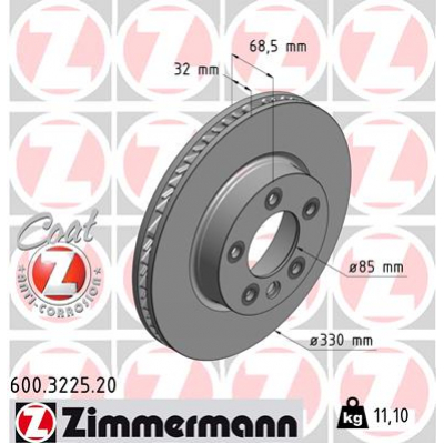 Гальмівний диск ZIMMERMANN 600.3225.20