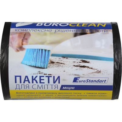 Пакети для сміття Buroclean EuroStandart міцні чорні 35 л 100 шт. (4823078922861)