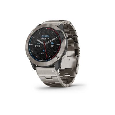 Смарт-годинник Garmin quatix 6X Solar,Titanium w/Ti Band,GPS,EMEA (010-02157-31)