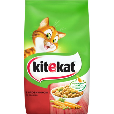 Сухий корм для кішок Kitekat Яловичина з овочами 1.8 кг (5900951137877)