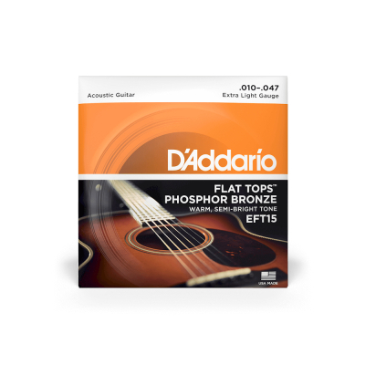 Струни для гітари D'Addario Flat Tops Phosphor Bronze Extra Light (10-47) (EFT15)