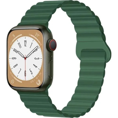 Ремінець до смарт-годинника Drobak Silicone Magnetic Link для Apple Watch All Series Ultra 2 49/45/44/42mm Army Green (898926)