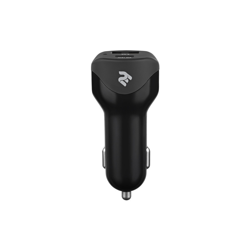 Зарядний пристрій 2E Dual USB Car Charger (30W) Type-C PD, USB 2.4A, black (2E-ACR18WQC)