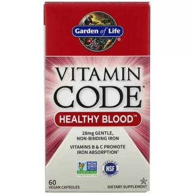 Вітамінно-мінеральний комплекс Garden of Life Комплекс для здоров'я Крові, Healthy Blood, Vitamin Code, 60 (GOL-11654)