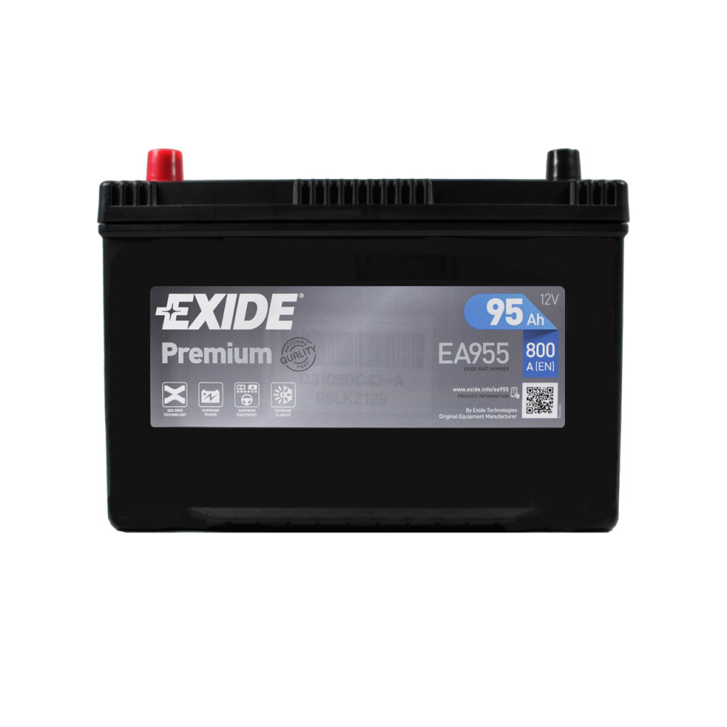 Акумулятор автомобільний EXIDE PREMIUM 95A (EA955)